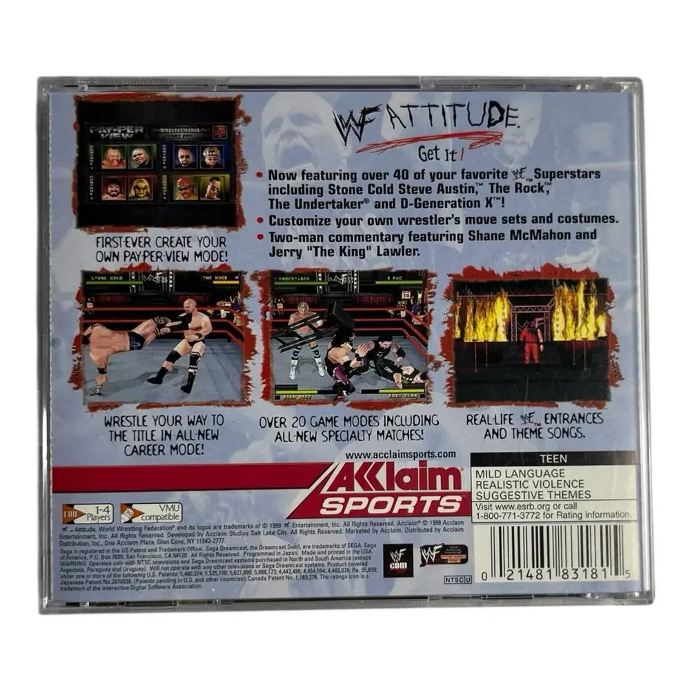 WWF Attitude Get It Sega‎ Dreamcast DC Video Game Complete CIB Wrestling